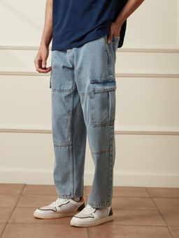 WROGN - Casual Loose Fit Denim Cargo Jeans