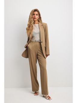 NA-KD - Basic Suit Pants Dark Beige