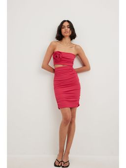 NA-KD - Rose Cut Out Mini Dress Magenta