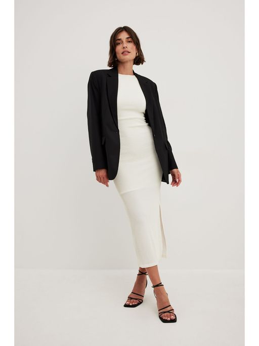 Buy NA-KD Structured Midi Dress Off White Online