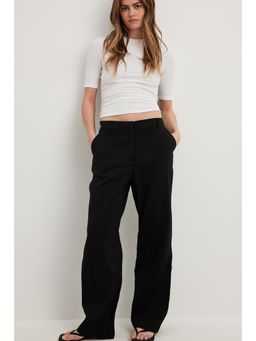 NA-KD - Mid Waist Tailored Suit Pants Black