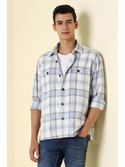 Allen Solly - Men Blue Checks Full Sleeves Casual Shirt