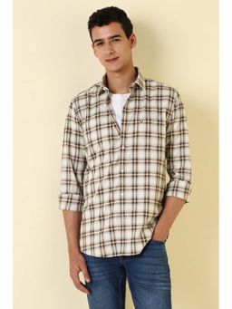 Allen Solly - Men White Checks Full Sleeves Casual Shirt