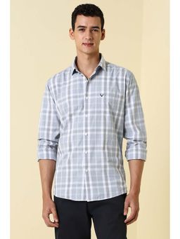 Allen Solly - Men Grey Checks Full Sleeves Casual Shirt