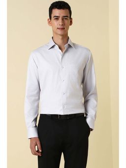 Allen Solly - Men Grey Textured Full Sleeves Formal Shirt