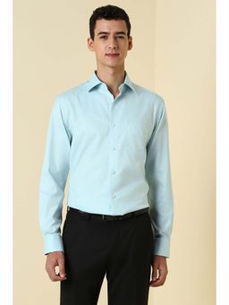 Allen Solly - Men Blue Textured Full Sleeves Formal Shirt