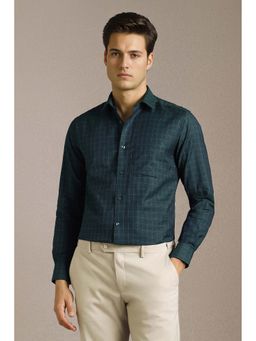 Louis Philippe - Men Green Checks Full Sleeves Formal Shirt