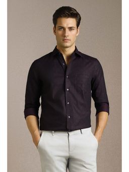 Louis Philippe - Men Purple Printed Full Sleeves Formal Shirt