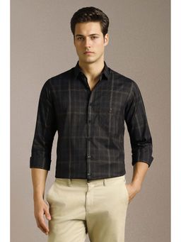 Louis Philippe - Men Black Checks Full Sleeves Casual Shirt