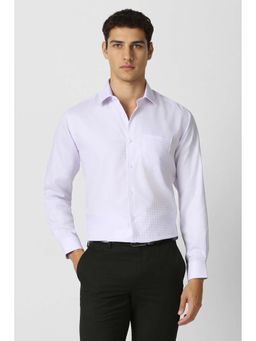Van Heusen - Men Purple Checks Full Sleeves Formal Shirt