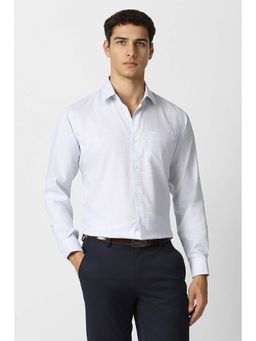 Van Heusen - Men Light Blue Checks Full Sleeves Formal Shirt