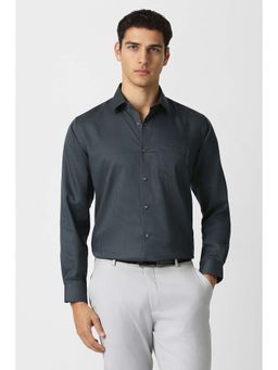 Van Heusen - Men Grey Checks Full Sleeves Formal Shirt