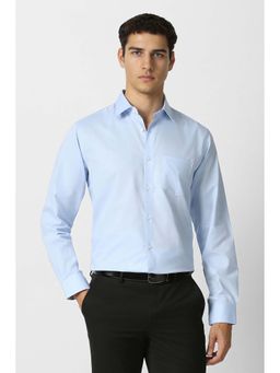 Van Heusen - Men Light Blue Solid Full Sleeves Formal Shirt