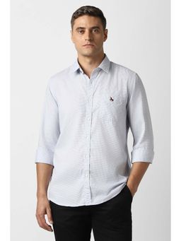 Van Heusen - Men Grey Textured Full Sleeves Casual Shirt