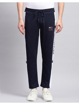 Monte Carlo - Mens Navy Blue Solid Regular Fit Trackpant