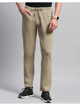 Monte Carlo - Mens Khaki Solid Regular Fit Trackpant
