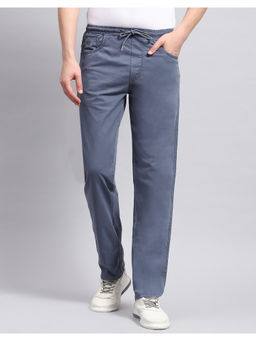 Monte Carlo - Mens Blue Solid Regular Fit Trackpant