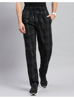 Monte Carlo - Mens Blue Checkered Regular Fit Trackpant