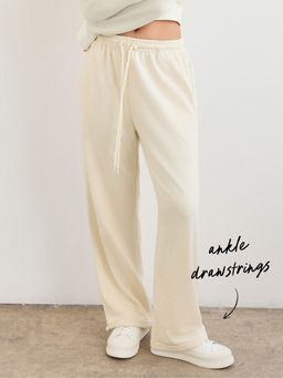 Cider - Cotton-blend Mid Rise Solid Drawstring Wide Leg Sweatpants