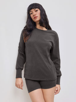 Cider - Flannel Long Sleeve Top & Mid Rise Shorts Pajama Set