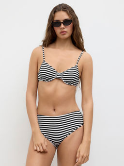 Cider - Sweetheart Stripe Underwire Cheeky Bikini Set
