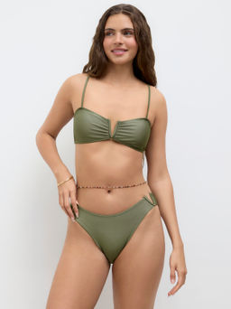 Cider - V-neck V Wired Bracelet Cheeky Bikini Set