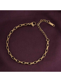 Palmonas - Women Gold Rectangular Link Bracelet