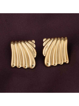 Palmonas - Women Ribbed Chunky Stud Earrings