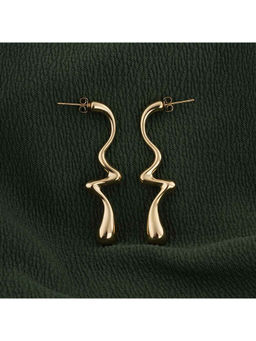 Palmonas - Women Curved Wave Drop Earrings