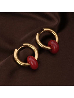 Palmonas - Women Red Acrylic Hoop Earrings