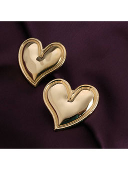 Palmonas - Women Gold Heart Stud Earrings
