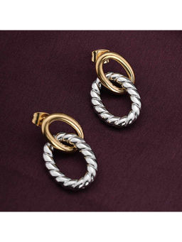 Palmonas - Women Two-Tone Linked Drop Earrings