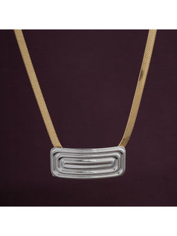 Palmonas - Women Multi Tone Ridged Pendant Necklace