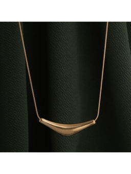 Palmonas - Women Gold Curved Bar Necklace