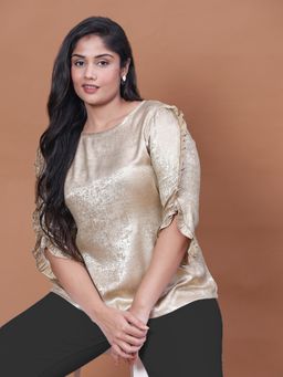 Curvy Lane - Golden Shimmer Women Top