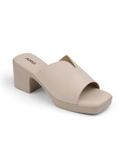 PEPPER - Women Beige Block Heels