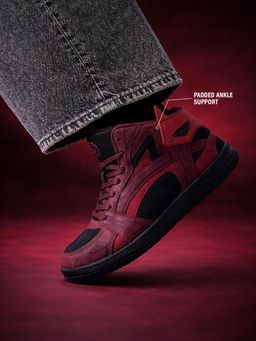 The Souled Store - Official Daredevil: Hell's Knight Men Maroon High Top Sneakers