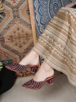 Dollphin - Women Maroon Mules Heels