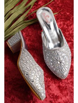 Dollphin - Women Silver Mules Heels