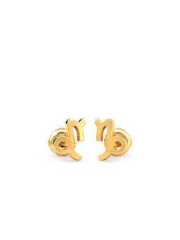 Candere by Kalyan Jewellers - 18K Yellow Gold Capricorn Stud Earring for Women