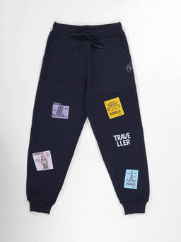 KiddoPanti - Boys Travel-Themed Fleece Joggers