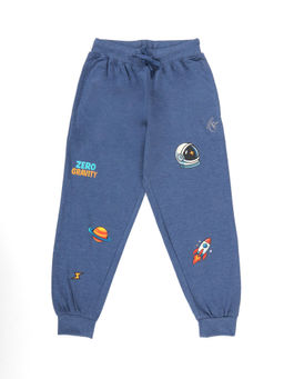 KiddoPanti - Boys Cotton Joggers with Multi Badge