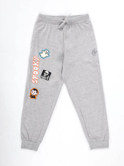 KiddoPanti - Boys Cotton Joggers with Multi Badge