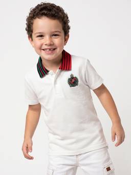 United Colors of Benetton - Regular Fit Polo Neck Solid Contrast Striped T-Shirt