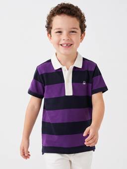 United Colors of Benetton - Regular Fit Polo Neck Striped T-Shirt