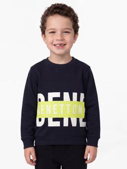 United Colors of Benetton - Regular Fit Round Neck Typography Sweatshirt