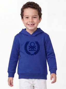 United Colors of Benetton - Regular Fit Hooded Neck Solid with Crest Sweatshirt
