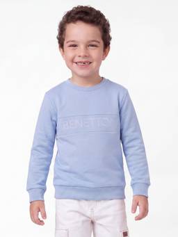 United Colors of Benetton - Regular Fit Round Neck Embossed Interlock Sweatshirt