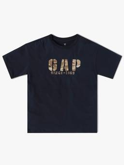 GAP - Kid's navy blue Logo Relaxed Fit Short Sleeve T-shirt