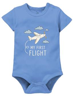 Zeezeezoo - My First Flight Printed Baby Onesie